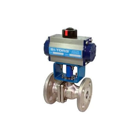 Avk Carbo-Bond/Bitorq Valve Automation BI-TORQ 2in SS Split Body ANSI 150# Flanged Ball Valve W/Spring Ret. Pneum. Actuator IS-2PF-20-100-SR